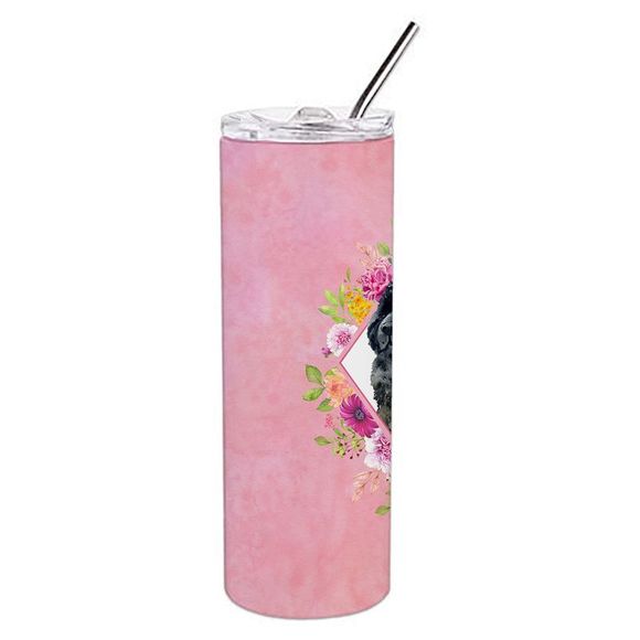 Newfoundland Pink Flowers Stainless Steel 20 oz Skinny Tumbler - Picture 2 of 4